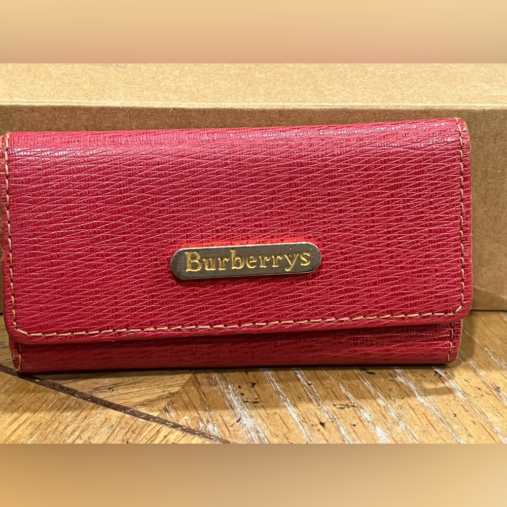 Burberry Red Vintage Leathee Key Case